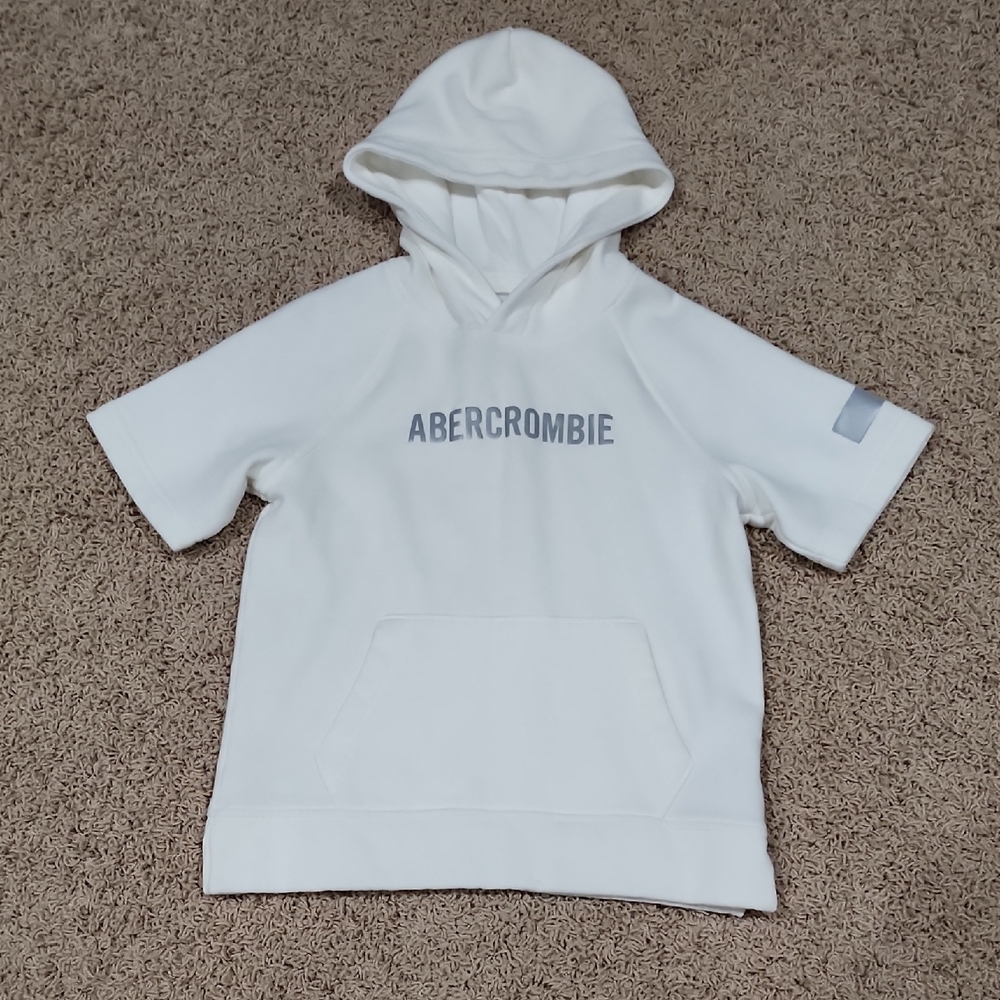 Abercrombie & Fitch Kids White Short-Sleeve Sweater Hoodie